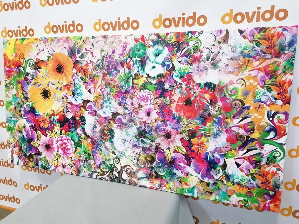 Картина на платно – Пъстроцветни цветя