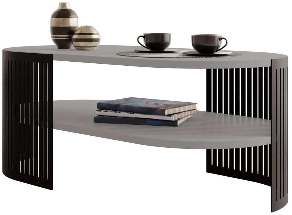 Холна маса Fikoli II-Сиво - Черно