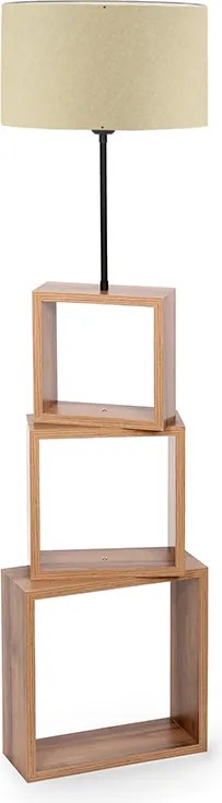 Claude Mdf/текстил/Pvc подова лампа в кафяв/бежов цвят 37x20x140см.