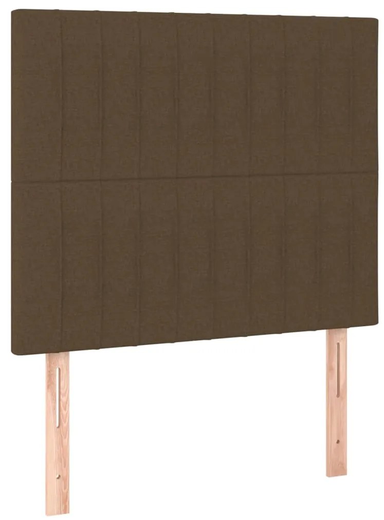 3116555 vidaXL Горни табли за легло, 2 бр, тъмнокафяви 90x5x78/88 см, плат