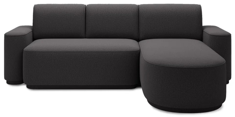 Тъмносив шенилов разтегателен ъглов диван с място за съхранение (десен ъгъл) Aurumm – ELTAP