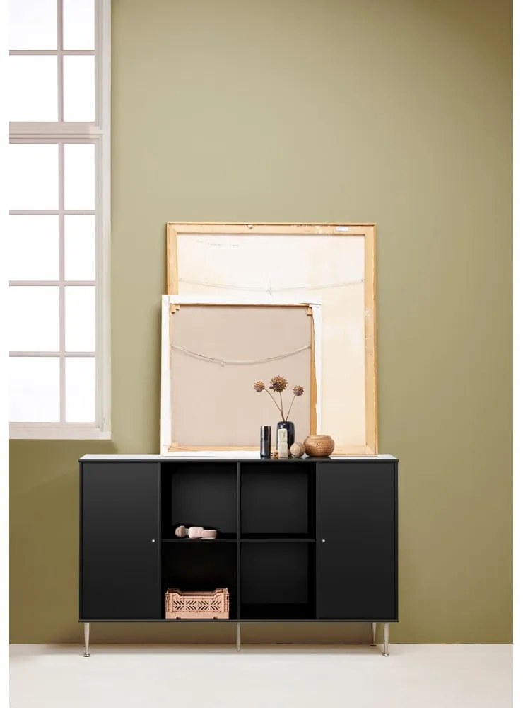 Черна модулна система от рафтове 136x69 cm Mistral Kubus - Hammel Furniture