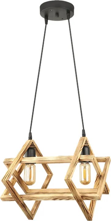 Pentora TopMebel дървена таванна лампа в натурален цвят, размери 40 × 22 × 80 см.