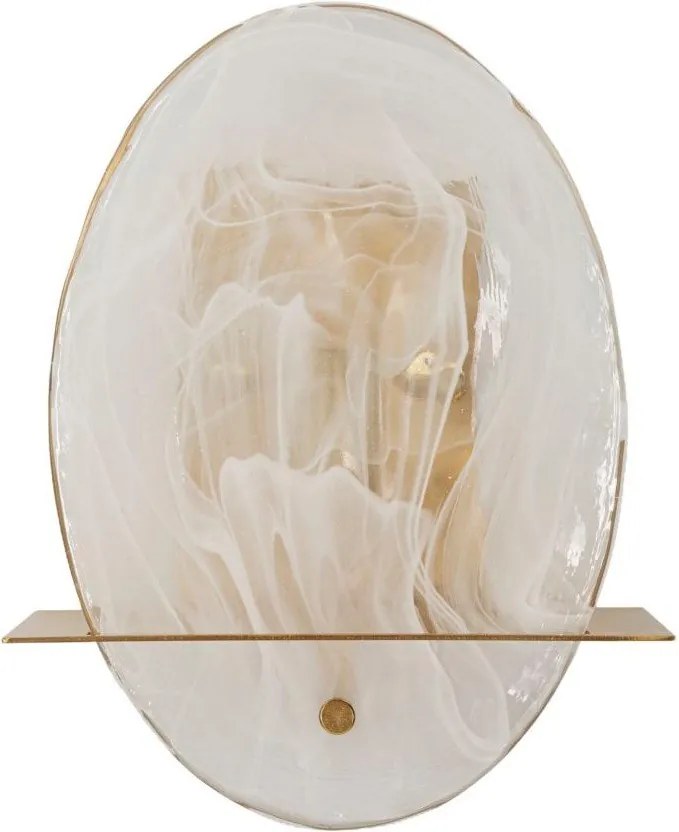 Стъклена стенна лампа в златист цвят Portlan – Mauro Ferretti