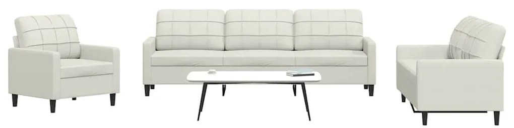 3278449 vidaXL Комплект дивани от 4 части с възглавници, кремав, кадифе