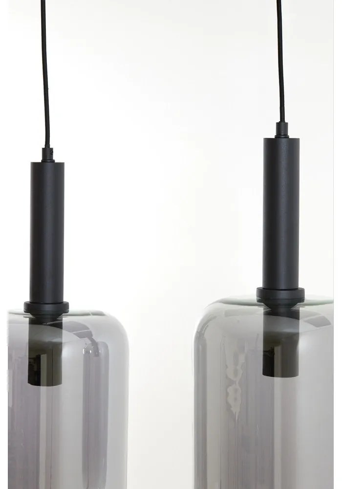 Черна лампа за таван със стъклен абажур 100x22 cm Lekar - Light &amp; Living