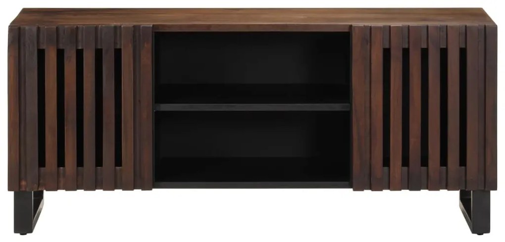 377438 vidaXL ТВ шкаф, кафяв, 105x34x46 см, масивно мангово дърво