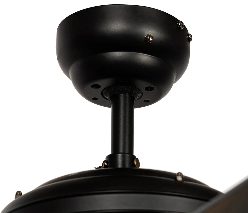 Вентилатор за таван черен с дървен принт 107,5 см с издърпващ се ключ - Mistral Johanna