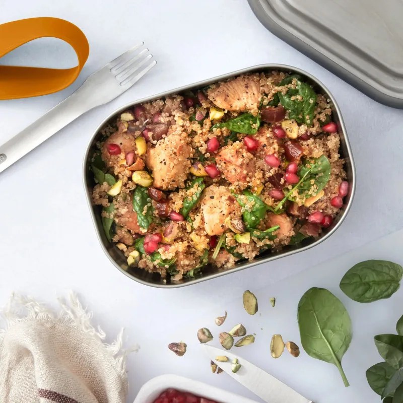 Кутия за храна Black+Blum BAM-SS-L010, 1 л, Правоъгълна, Подходяща за фурна, Без BPA, Неръждаема стомана, Зелен