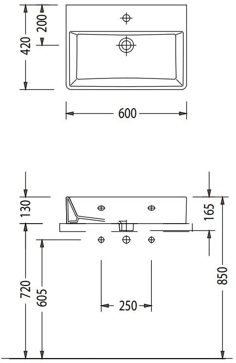 Умивалник Serel Tetra 60