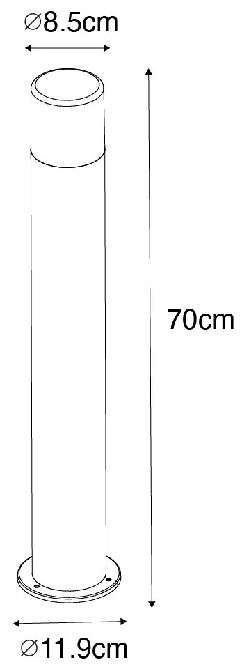Подова лампа за външен монтаж черна с опушен абажур 70 см - Odense