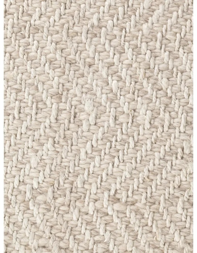 Ръчно изработена пътека със смес от вълна в цвят слонова кост 80x200 cm Majoli – Elle Decoration