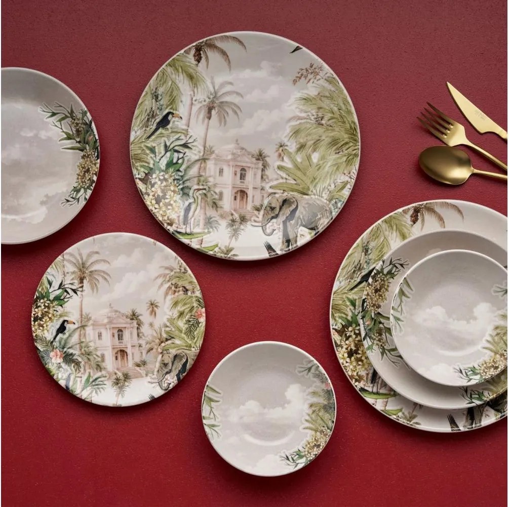 Комплект за хранене 24 части пъстроцветен/керамика