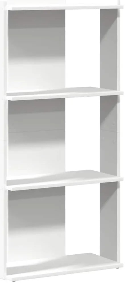 860265 vidaXL Библиотека 3 рафта бяла 60x30x120 см инженерно дърво