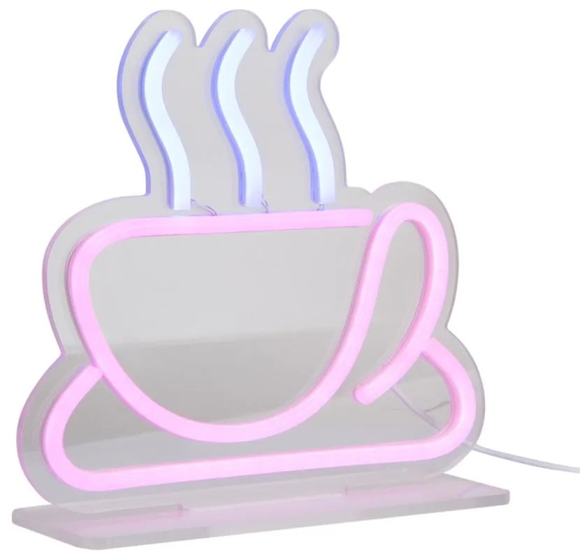 Розова LED неонова светлинна декорация 5 W Coffee – Leitmotiv