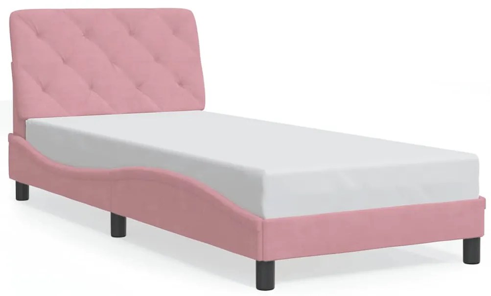 3207892 vidaXL Рамка за легло без матрак, розова, 80x200 см, кадифе