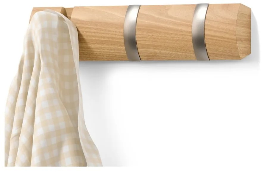 Стенна закачалка от масивна топола в естествен цвят Flip – Umbra