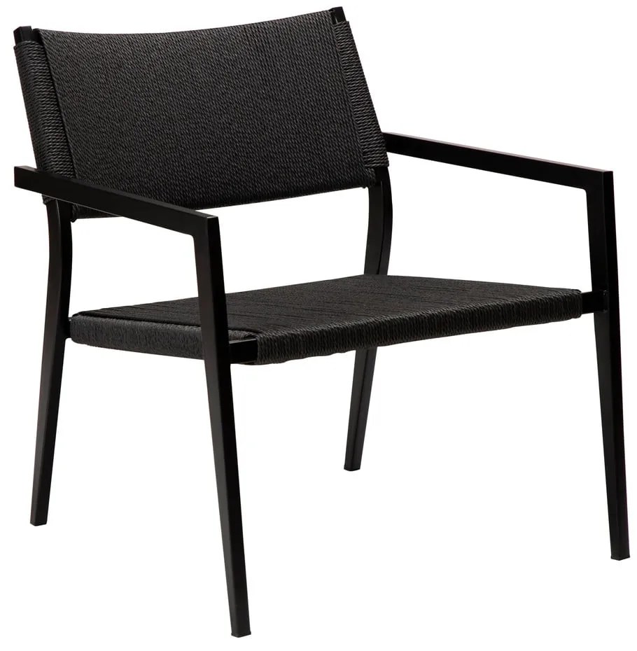 Черен фотьойл с тръстикова плетка Loop - DAN-FORM Denmark