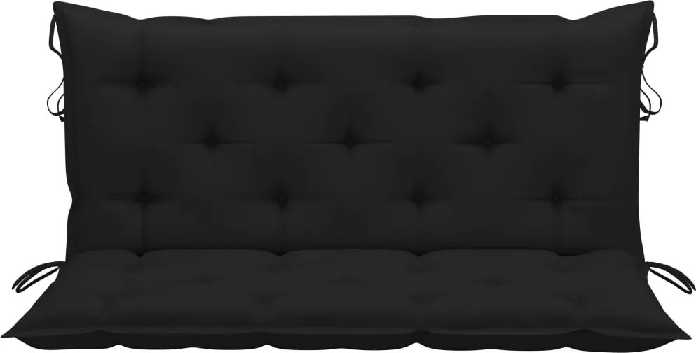 Възглавница за градинска пейка черна 120x(50+50)x7 см оксфорд