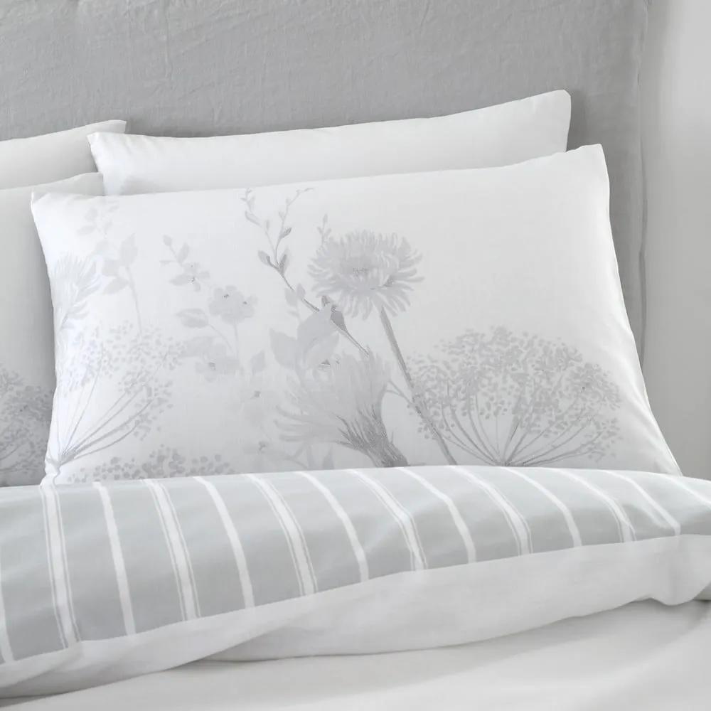 Бяло и сиво спално бельо Meadowsweet Floral, 135 x 200 cm Meadowsweet Floral - Catherine Lansfield
