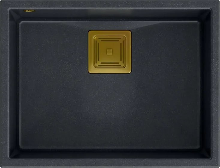 гранитна мивка DAVID 50 Black Metallic