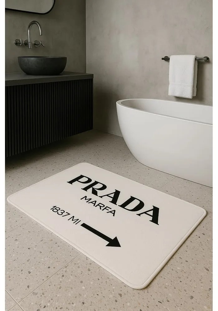 Бели кадифени килими за баня в комплект 2 бр. 60x100 cm Prada – Mila Home