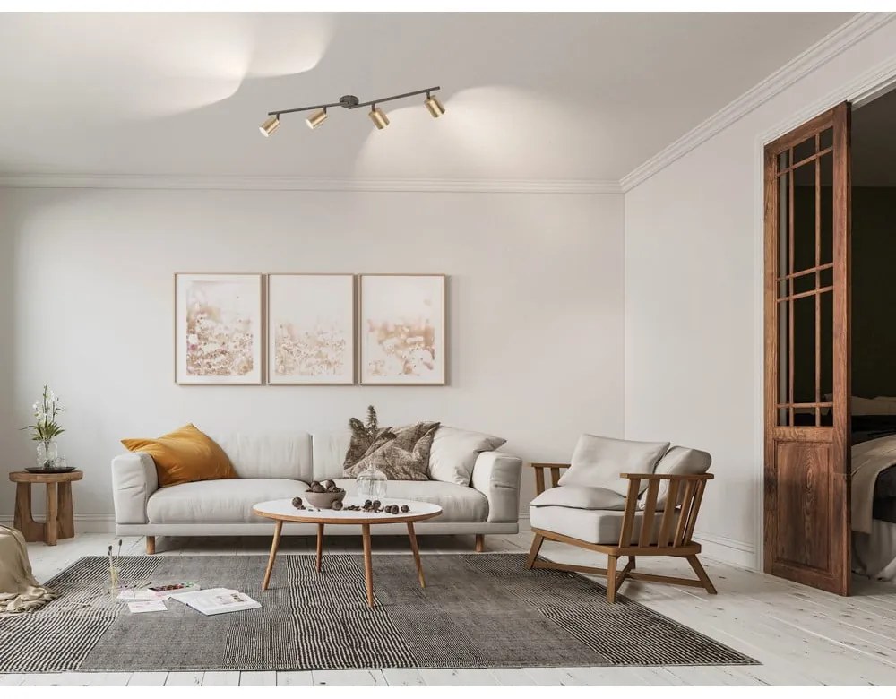 Черно-златисто осветително тяло за таван с метален абажур ø 8 cm Vano – Fischer &amp; Honsel