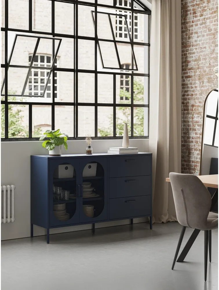 Тъмносин скрин 140x90 cm Diora – Marckeric