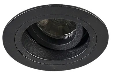 Комплект от 6 модерни вградени спота черни 9,2 см въртящи се и накланящи се - Chuck