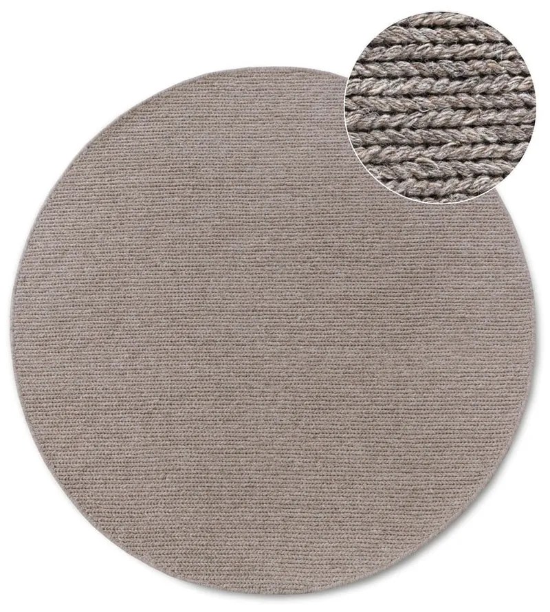 Светлокафяв ръчно изработен вълнен кръгъл килим ø 160 cm Francois – Villeroy&Boch