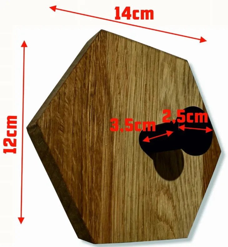 Стенна закачалка от масивна дъбова дървесина - 3 бр. Кръгъл