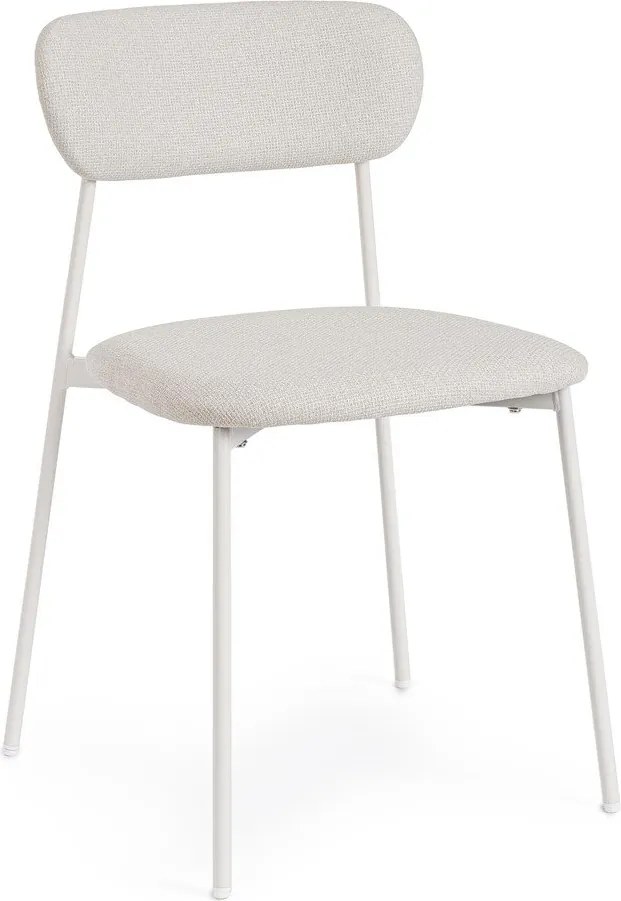 Бял тапициран трапезен стол Inka – Yes Everyday