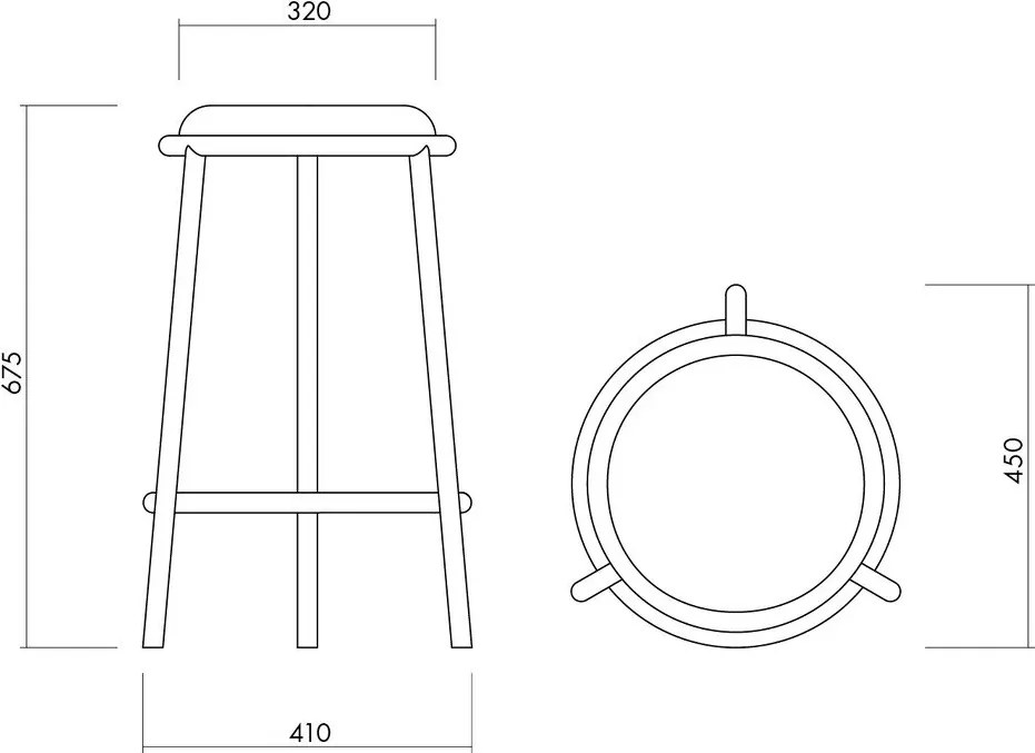 Син метален бар стол (височина на седалката 68 cm) Hogo – noo.ma