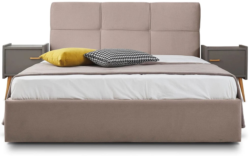 Тапицирано легло Manhattan-Mocca-150 x 200-Χωρίς μηχανισμό ανύψωσης