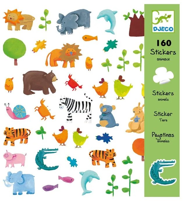 Djeco - Стикери Animals 160 бр. ST1 DJ08841G