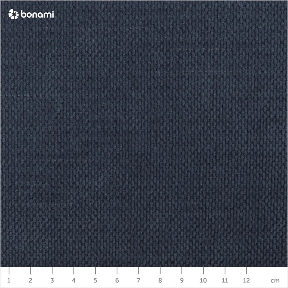 Тъмносиньо тапицирано двойно легло с място за съхранение с включена подматрачна рамка 200x200 cm Kelp – Micadoni Home