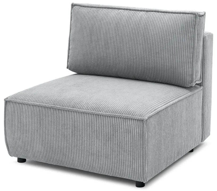 Светлосив модул за диван от велур, централна част Nihad modular - Bobochic Paris