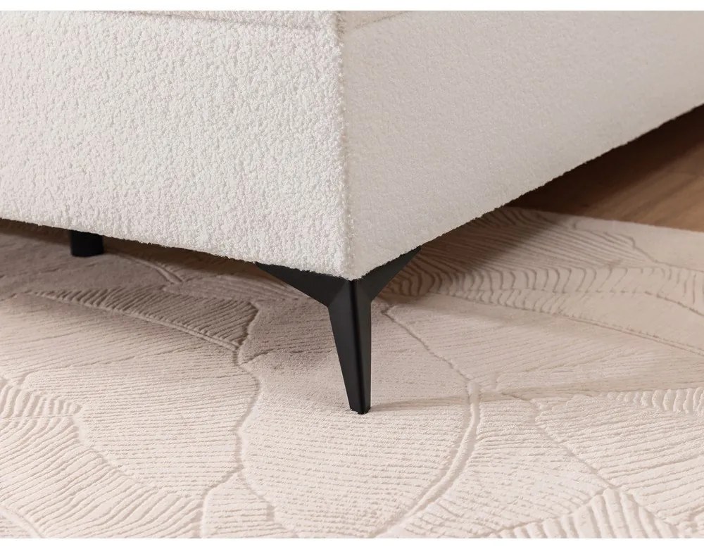 Бяло боксспринг легло 200x200 cm с място за съхранение Ornes – Ropez