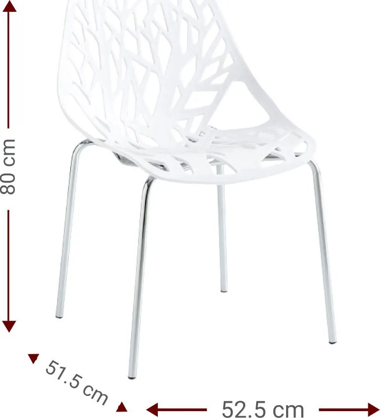 Кухненски стол Plexy-Бял (6) парчета