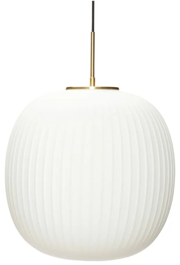 Бяло висящо осветително тяло със стъклен абажур ø 40 cm Serene – Hübsch