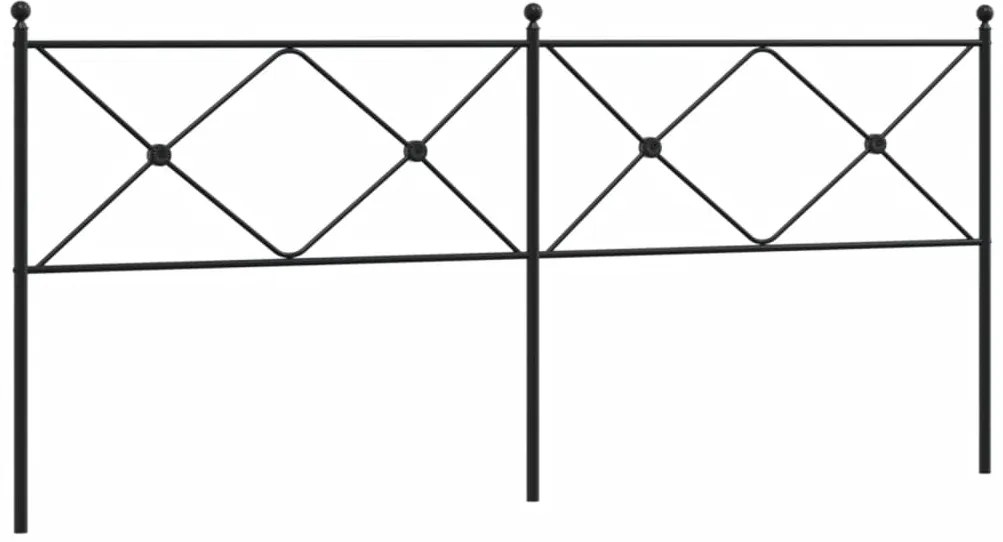 376540 vidaXL Метална резервна табла за легло, черна, 200 см
