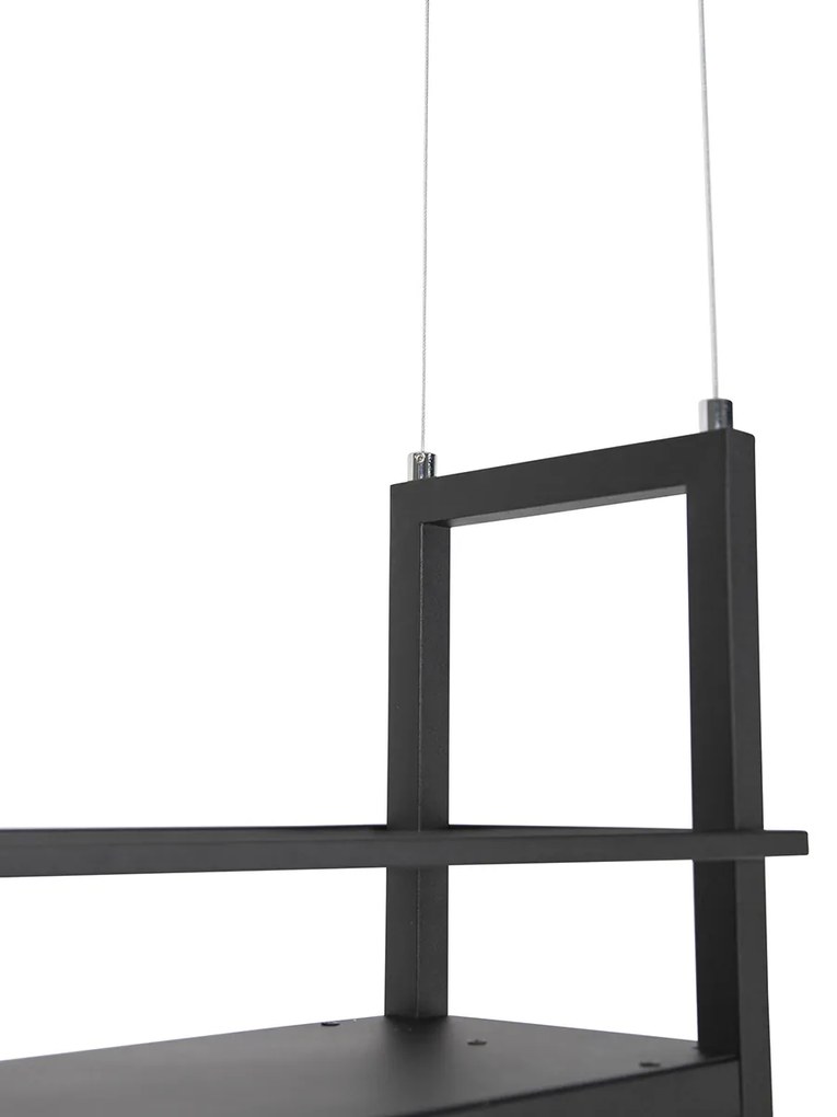 Индустриален висящ аплик черен с 4-светлинна стойка - Cage Rack