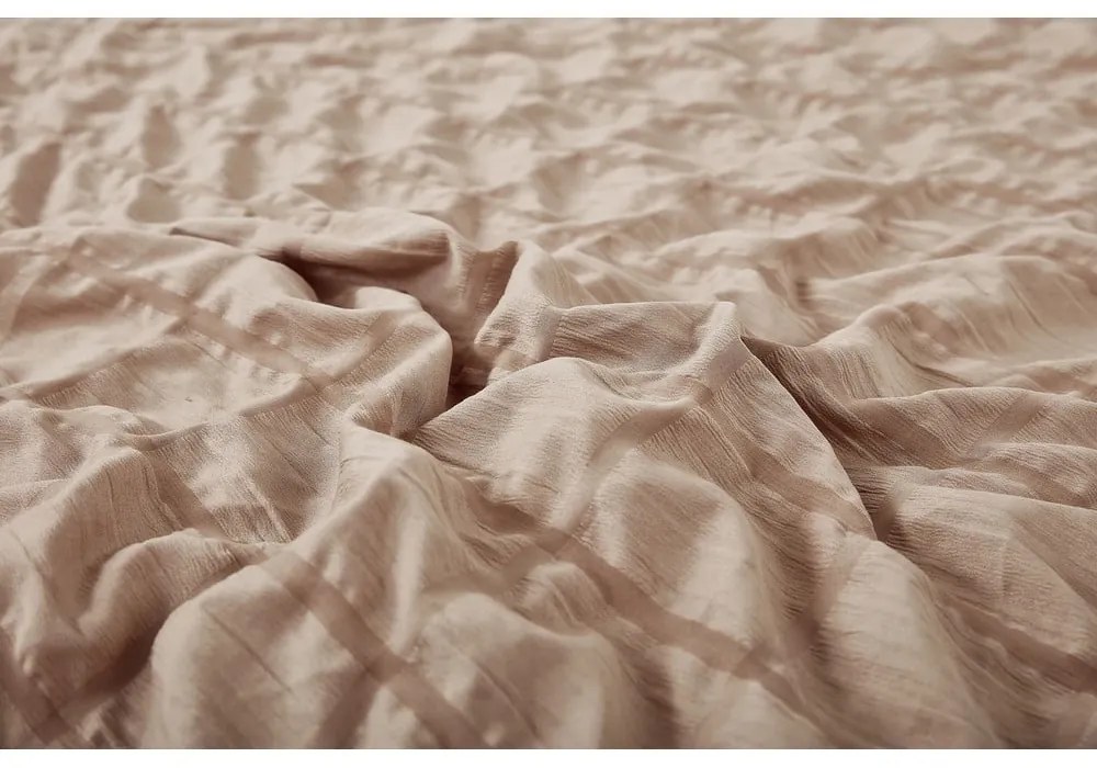 Кафяво крепово спално бельо за единично легло 140x200 cm Naomi – My House