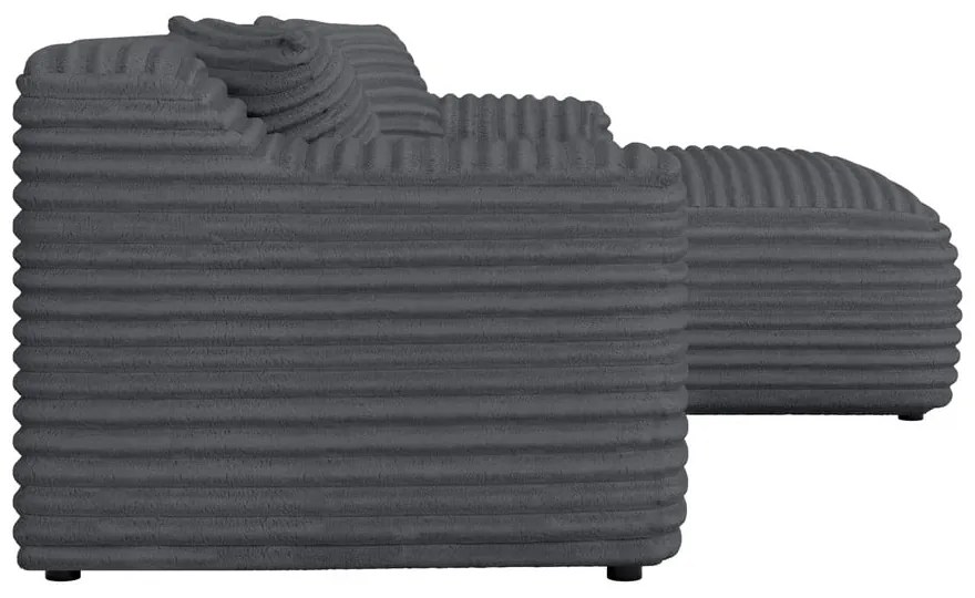 Тъмносив ъглов диван от рипсено кадифе (десен ъгъл) Martin – Ropez