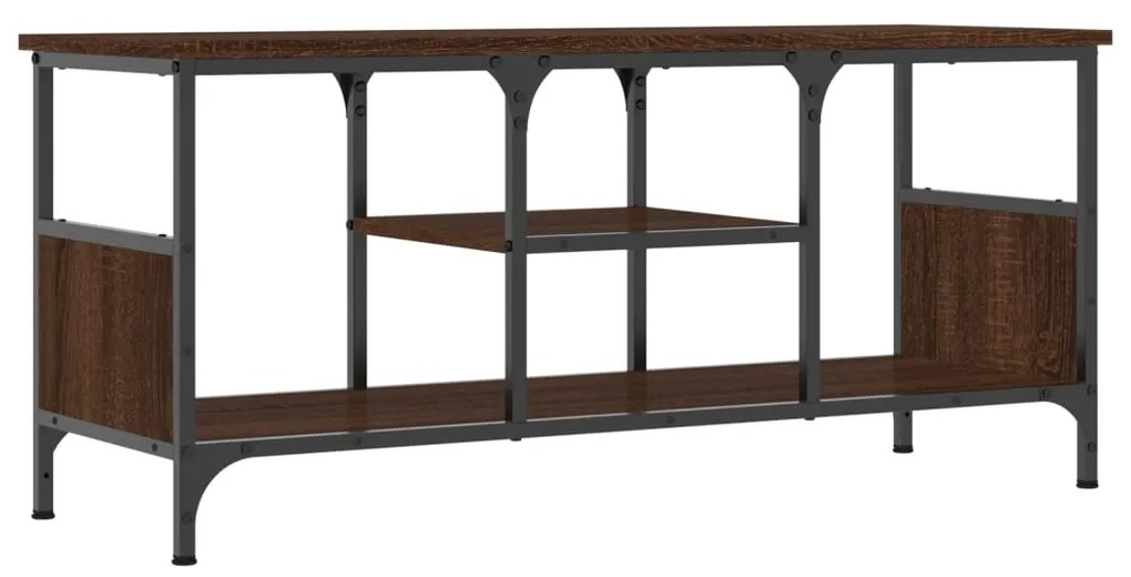 831802 vidaXL ТB шкаф, кафяв дъб, 100x35x45 см, инженерно дърво и желязо