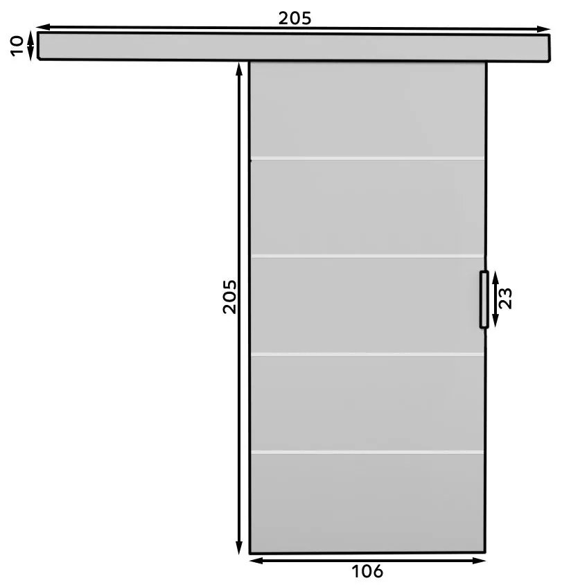 Плъзгаща се врата Piedmont-Mauro-Length: 106 cm