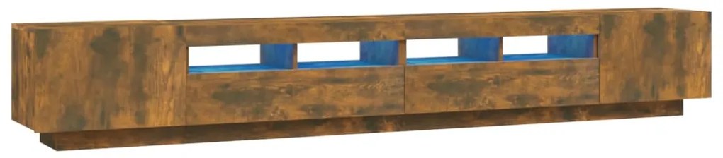 3120173 vidaXL Комплект ТВ шкафове от 3 части с LED опушен дъб инженерно дърво