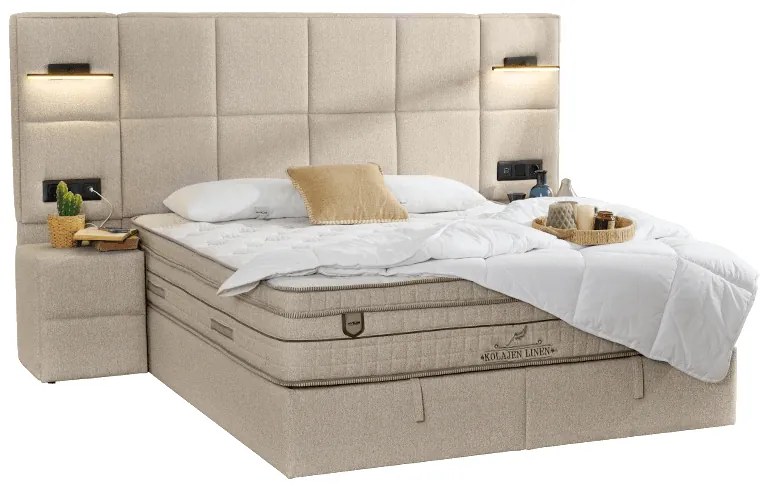 Тапицирана спалня с матрак COMFORT 180 x 200 - крем 04