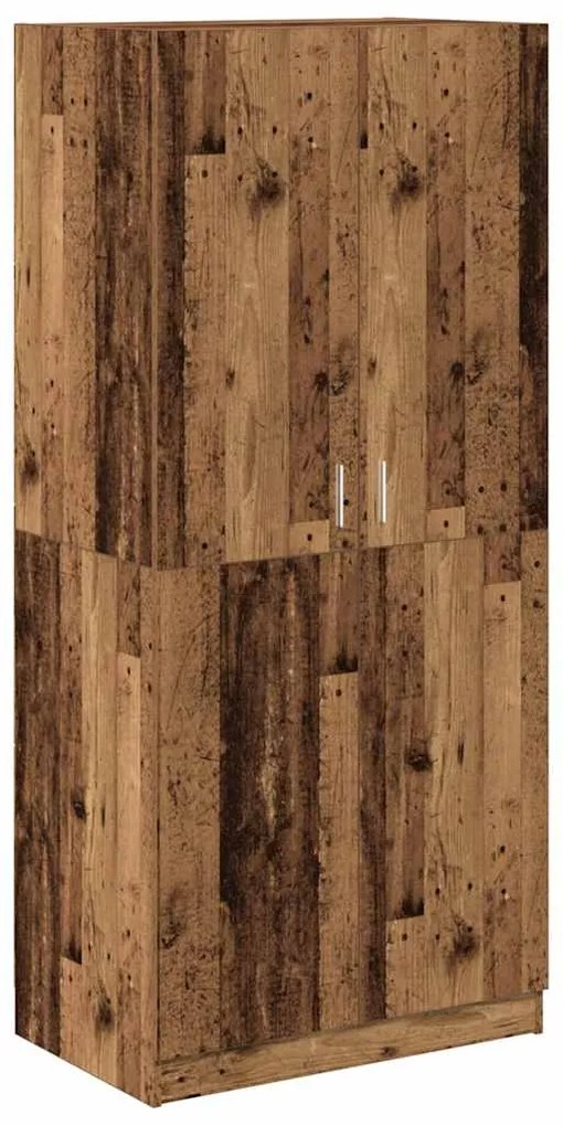 855884 vidaXL Гардероб, старо дърво, 90x52x200 см, ПДЧ