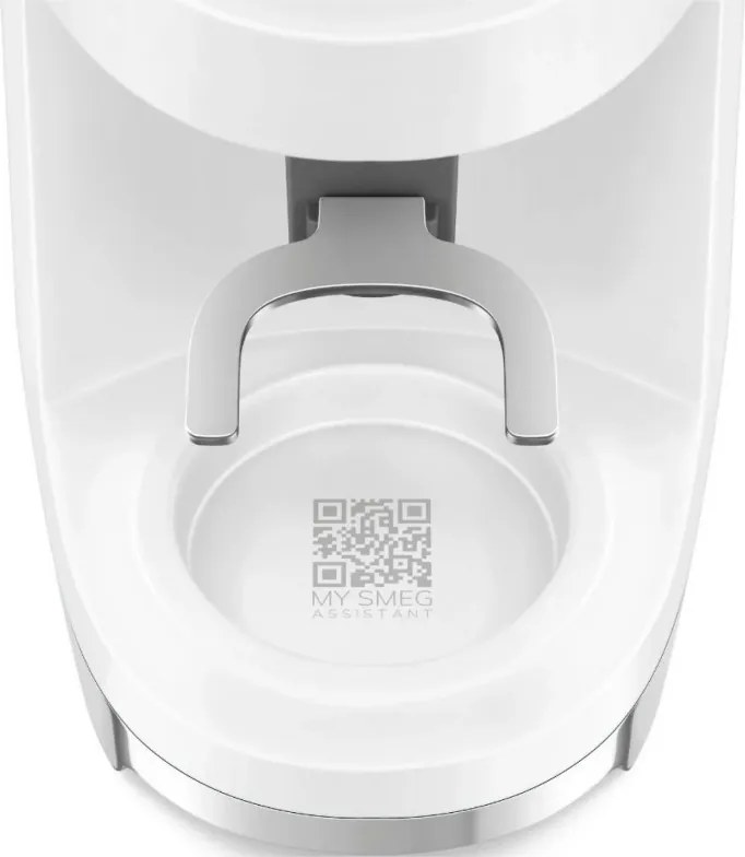 Кафемелачка Smeg CGF03WHEU, 150W, 240 г, Система за завъртане и заключване, Ръчна функция, Бял